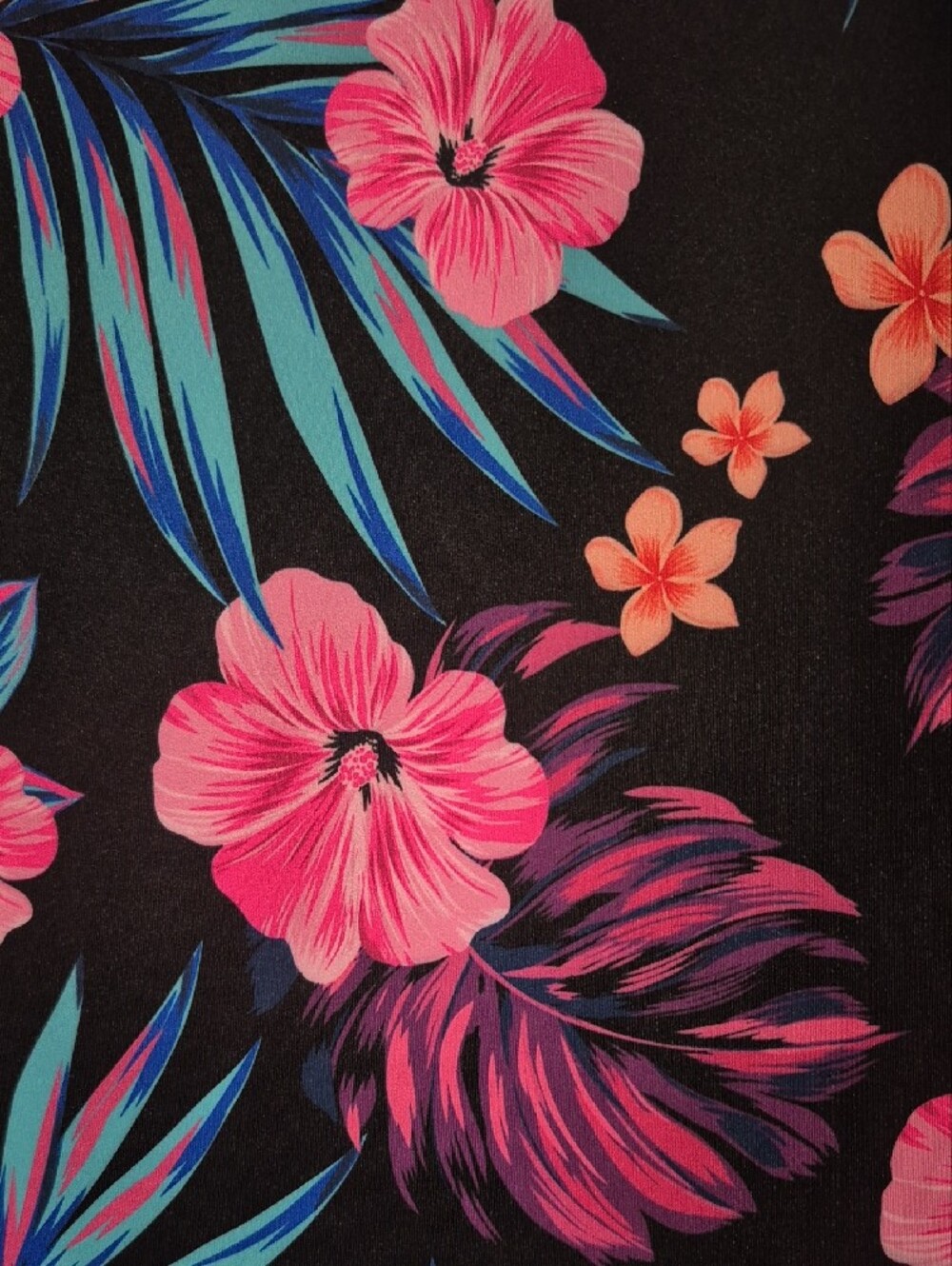 Birdie Bound Black Floral Print Men's Polo Shirt - Picture 4 of 7